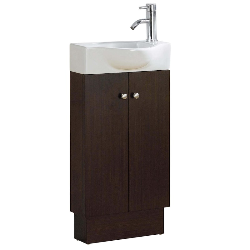 Fine Fixtures Glenwood 17 Inch Wood Wenge/ White Bathroom Vanity