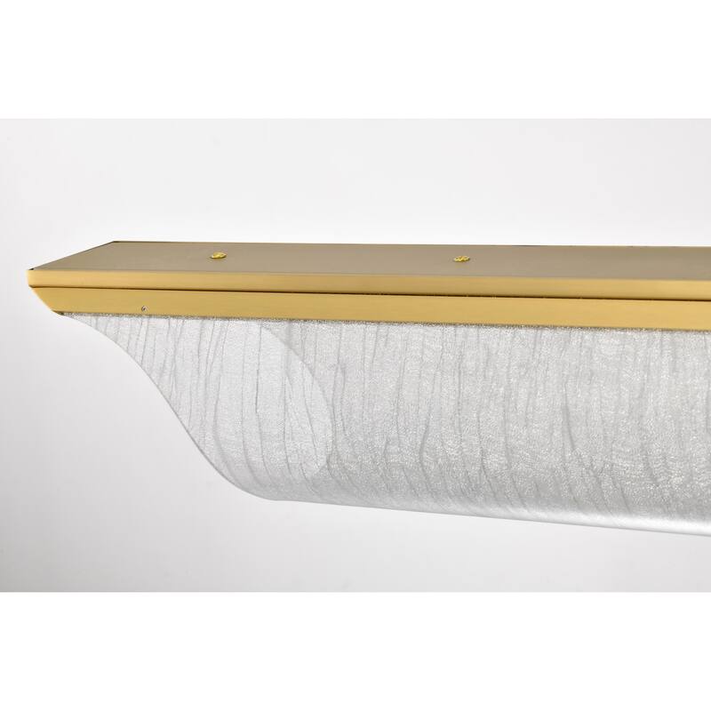 Idris LED Island Pendant Vintage Brass Finish Light Guide Panels - Vintage Brass