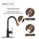 preview thumbnail 5 of 13, Two-Tone Matte Black & Rose Gold Kitchen Faucet with Deck Plate, Single Level Handle and Pull Down Sprayer