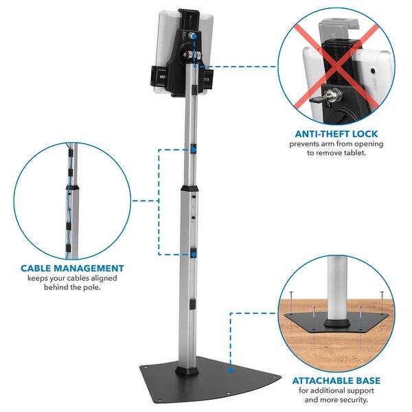 adjustable tablet kiosk floor mount for