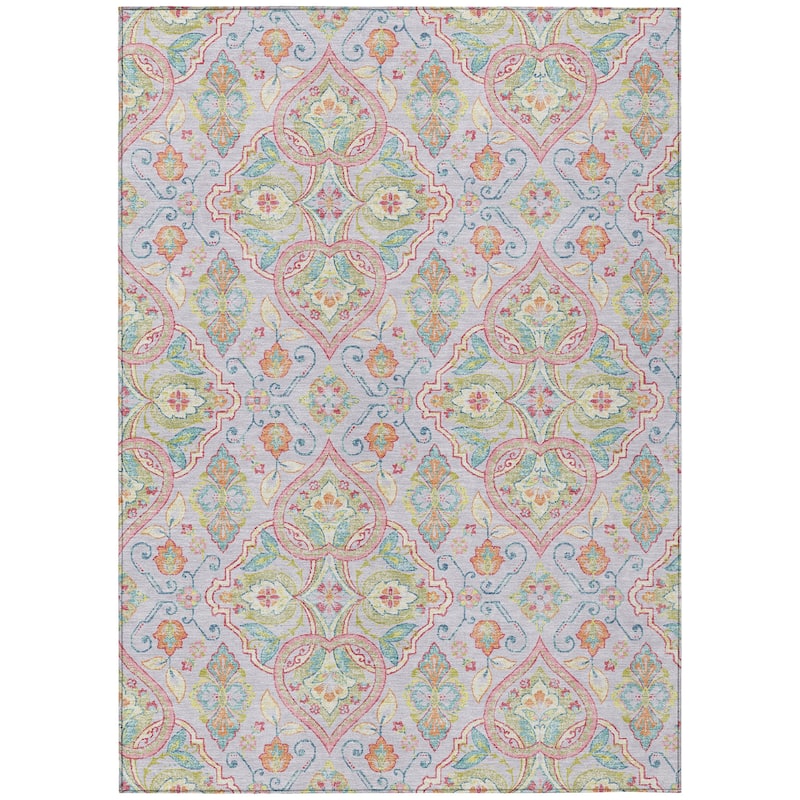 Machine Washable Indoor/Outdoor Traditional Spades Chantille Rug