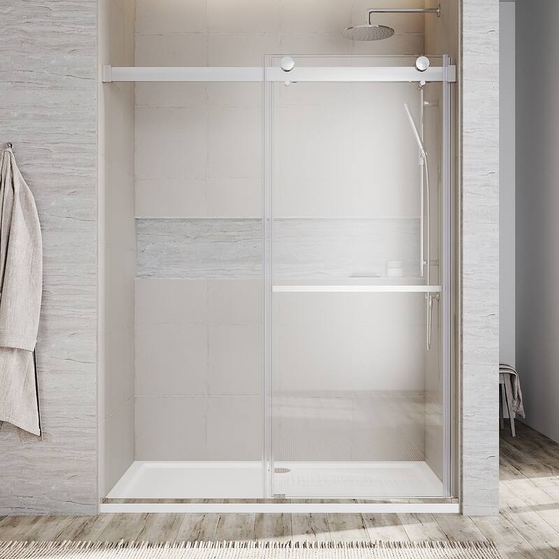 Elegant Frameless Sliding Shower Doors Stainless Steel