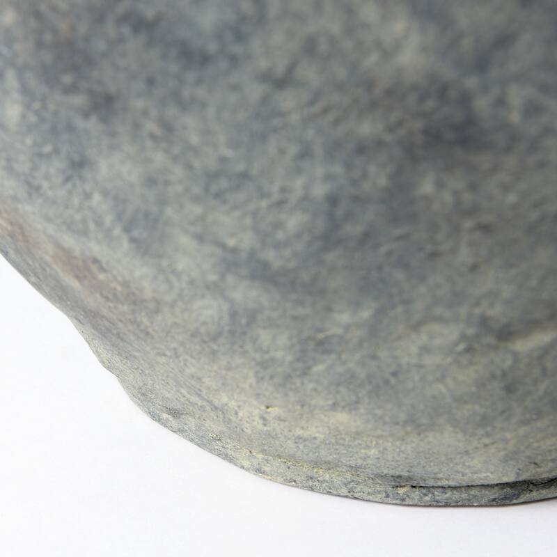 HomeRoots 23" Gray Oval Distressed Ceramic Floor Vase