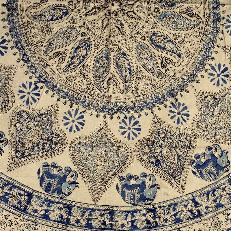 Block Print Floral Paisley Elephant Tablecloth Rectangle