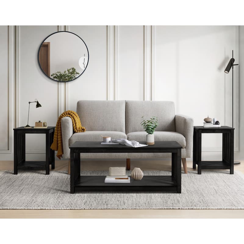 Ottawa 3 pieces Coffee Table Set - Black
