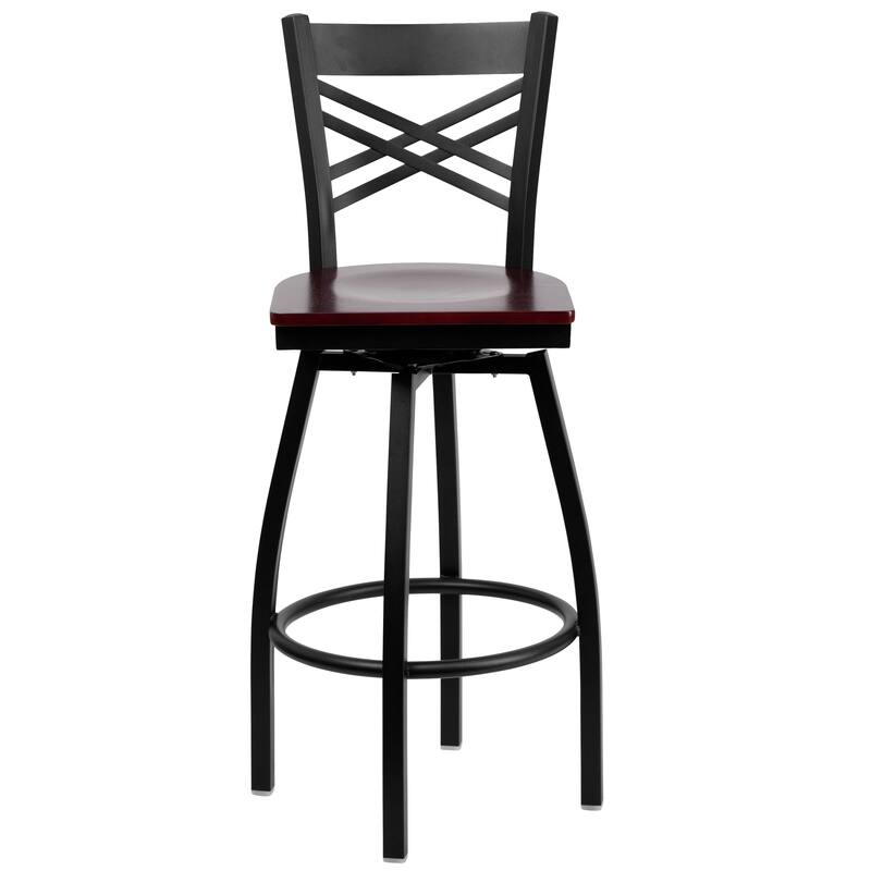 X'' Back Swivel Metal Barstool - 16.5"W x 20.5"D x 44.5"H