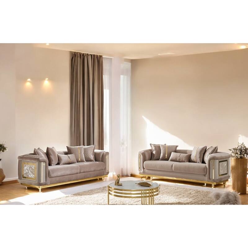 Orabella 3 Pieces Living Room Sets 1 Sofa 1 Love seat 1 Chair - Beige