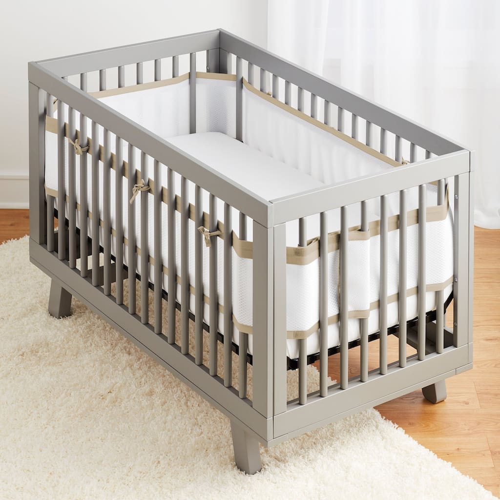 BreathableBaby Breathable Mesh Liner for Full-Size Cribs, Deluxe 4mm Mesh (Size 4FS Covers 3 or 4 Sides)