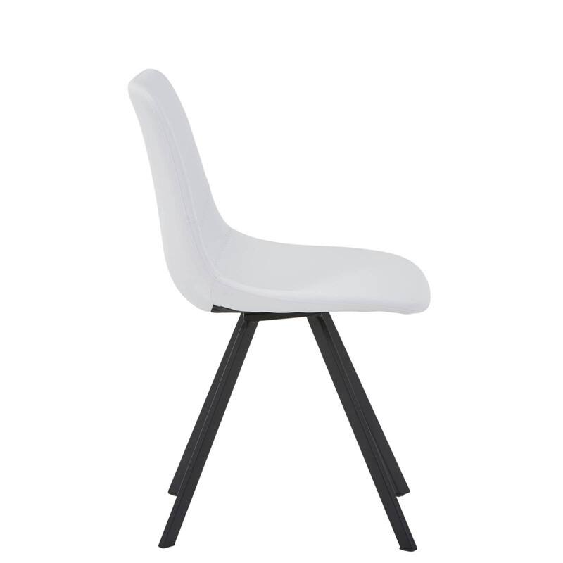 Markley Modern Ergonomic Leather Dining Chair with Black Steel Legs, Scratch-Resistant & Comfortable Kitchen Chair