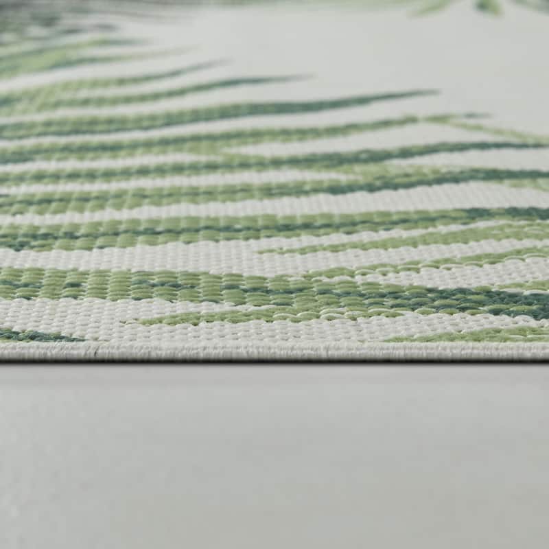 Emy Tropical Leaves Indoor/Outdoor Area Rug