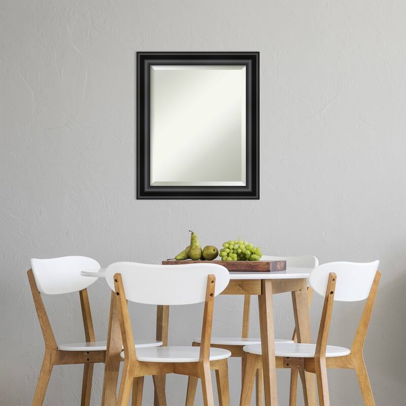Beveled Wall Mirror - Grand Black Narrow Frame - Grand Black Narrow