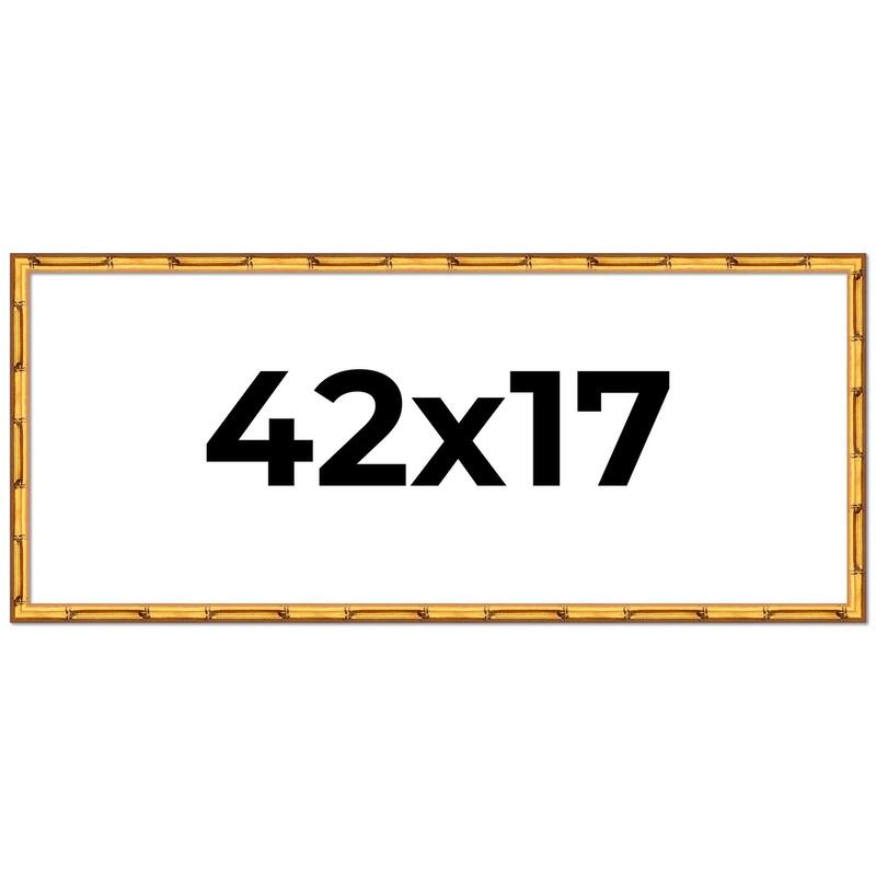 42x17 Frame Gold Bamboo Picture Frame Modern Photo Frame Includes UV Acrylic Shatter Guard Front Acid Free Foam Backing Board