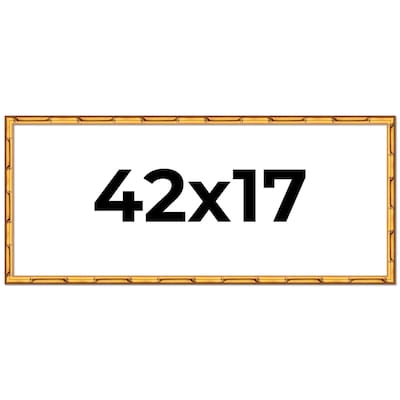 42x17 Frame Gold Bamboo Picture Frame Modern Photo Frame Includes UV Acrylic Shatter Guard Front Acid Free Foam Backing Board