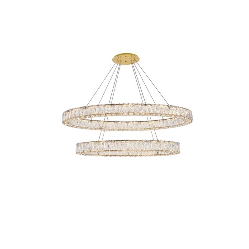 Madelyn Integrated LED light Chrome Chandelier Clear Royal Cut Crystal - 41"W X 10.9"H - 41"W X 10.9"H