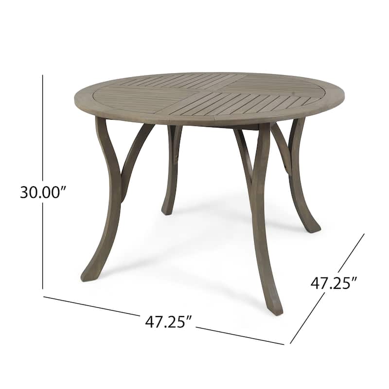 Albury Outdoor 5 Piece Acacia Wood and Wicker Dining Set by Christopher Knight Home - N/A