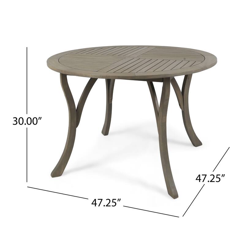 Hermosa Outdoor 47" Round Dining Table by Christopher Knight Home - 30"H x 47.25"W x 47.25"D