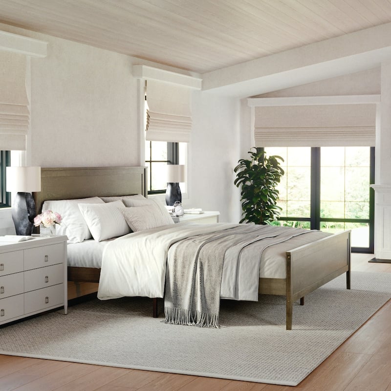 Martha Stewart Wooden Platform Bed with Headboard and Footboard