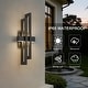 preview thumbnail 26 of 33, Modern Geometric Matte Black LED Flush Mount Wall Sconce Set of 2 or 1