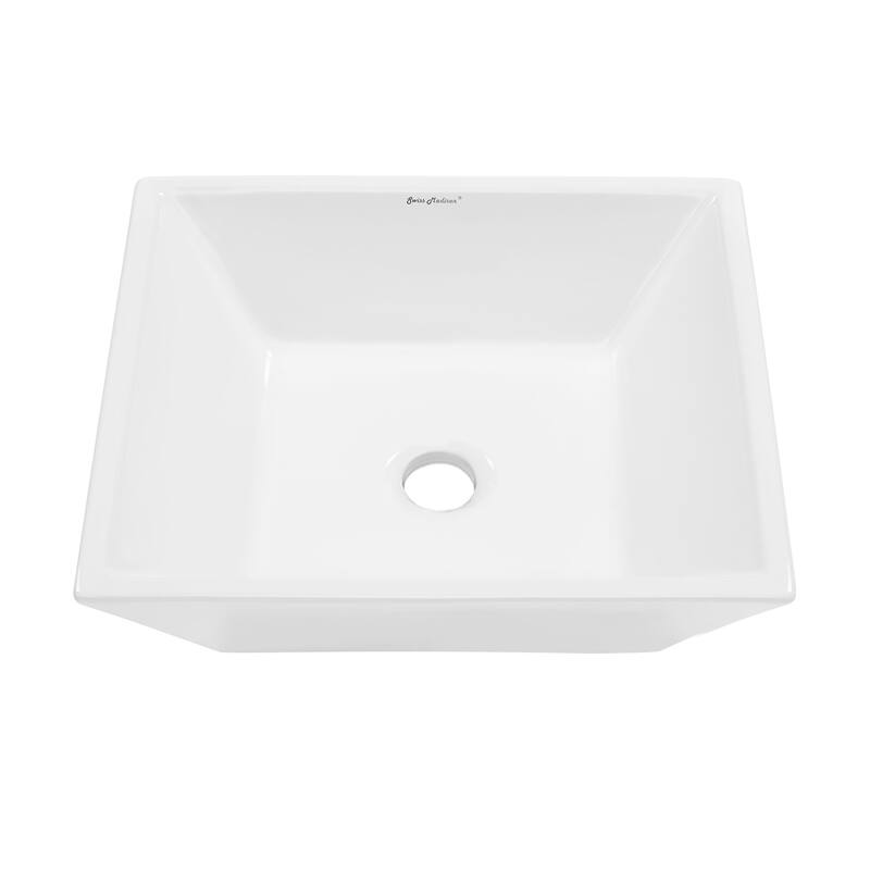 Swiss Madison St. Tropez Square Ceramic Bathroom Vessel Sink