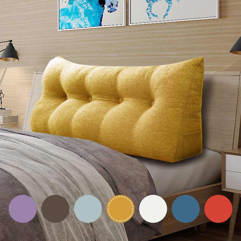 WOWMAX Bed Rest Wedge Reading Pillow Headboard Back Support Cushion