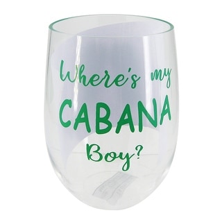 Wheres My Cabanna Boy and Flip Flops Stemless Wine Glass 20 Ounces ...