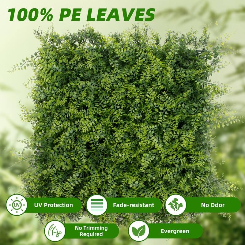 Artificial Grass Wall Panels, Privacy Fence Screen, Faux Grass Backdrop, 12Pcs 20" x 20"