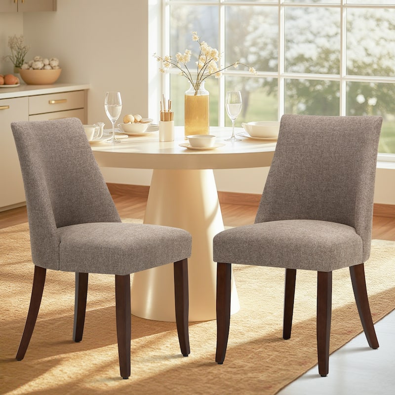 RENEWLINE Contemporary Dining Chair（Set of 2/4/6 - Upholstered Backrest & Wood Frame - Set of 2 - Brown