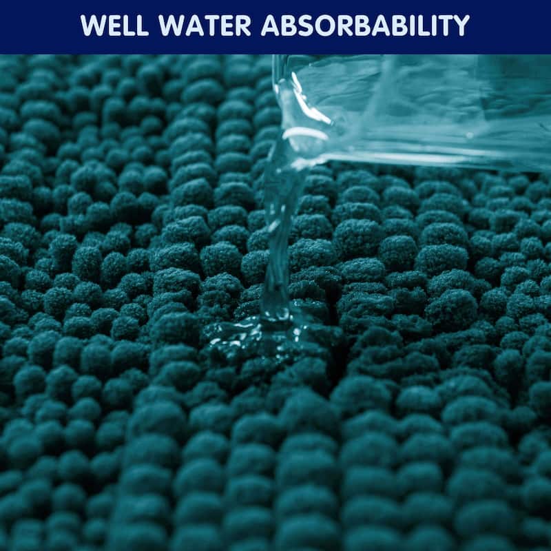 Subrtex Super Soft Absorbent Braided Bathroom Mats Chenille Bath Rugs