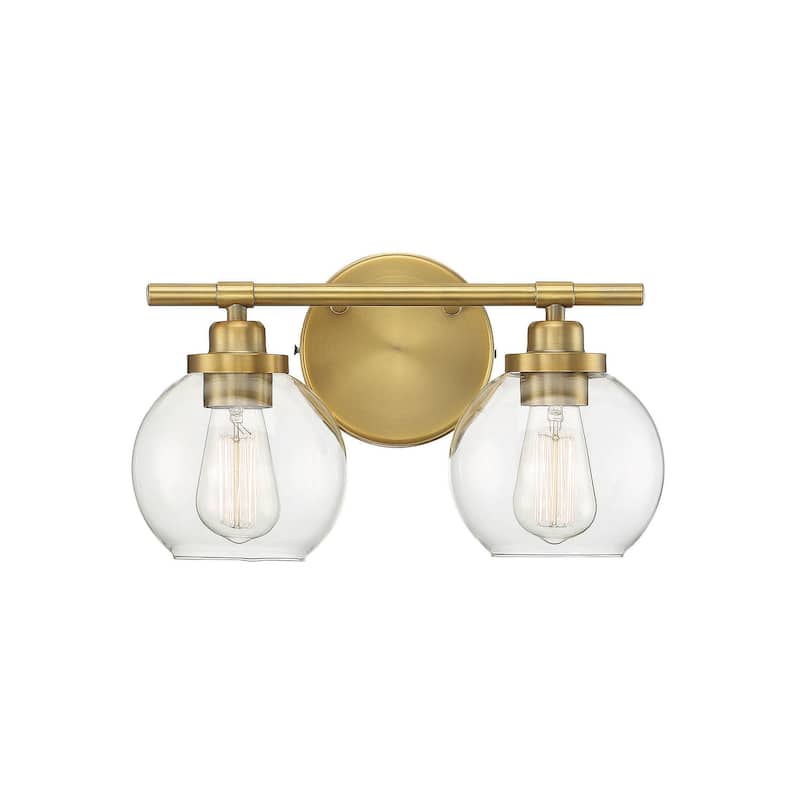 Savoy House Carson 2 Light 14" Wide Bathroom Vanity Light - Warm Brass