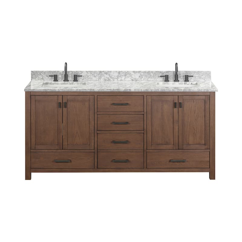 Avanity Modero 72 in. Double Sink Bathroom Vanity with Carrara Marble Top - 73"W x 22"D x 35"H