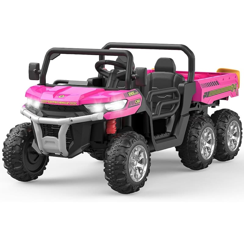 24V Kids Battery Powered Electric Tractor MP3 Player - Pink
