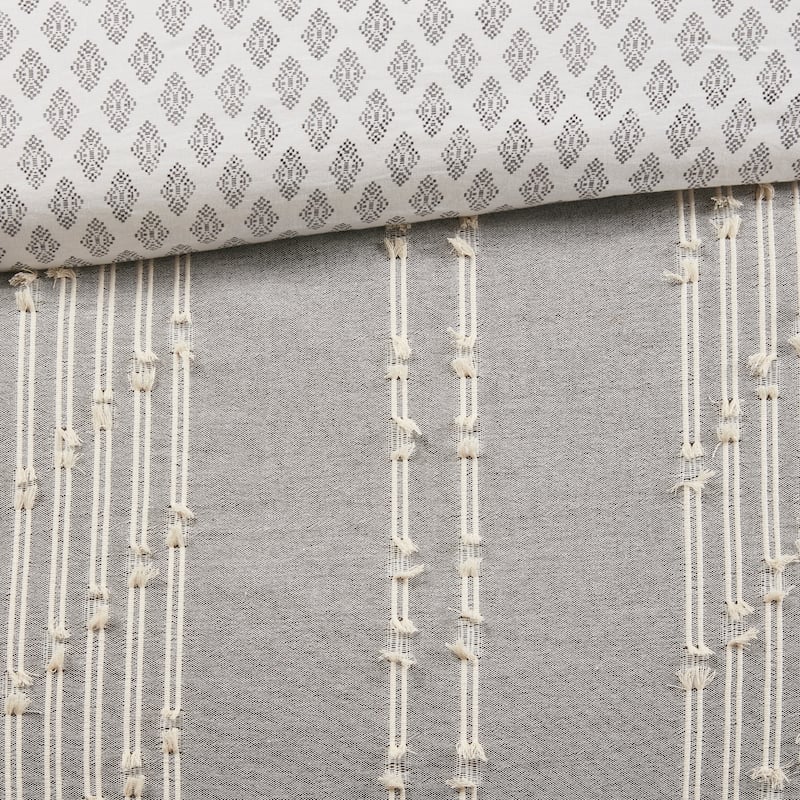 INK+IVY Kara 3 Piece Cotton Jacquard Duvet Cover Set (Insert excluded)