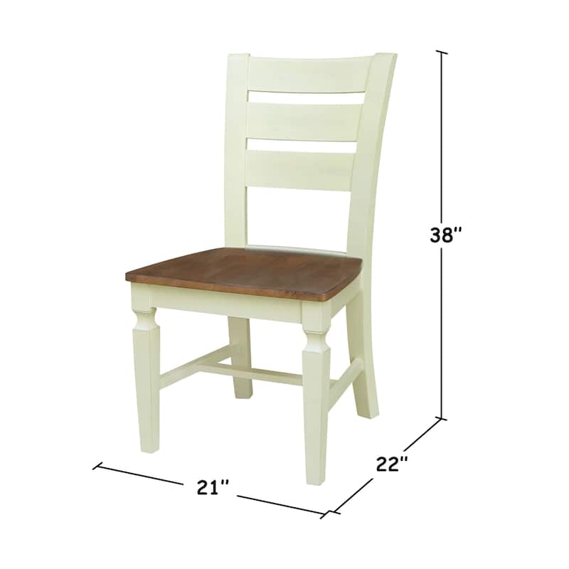 Vista Ladderback Solid Wood Dining Chairs - Set of Two