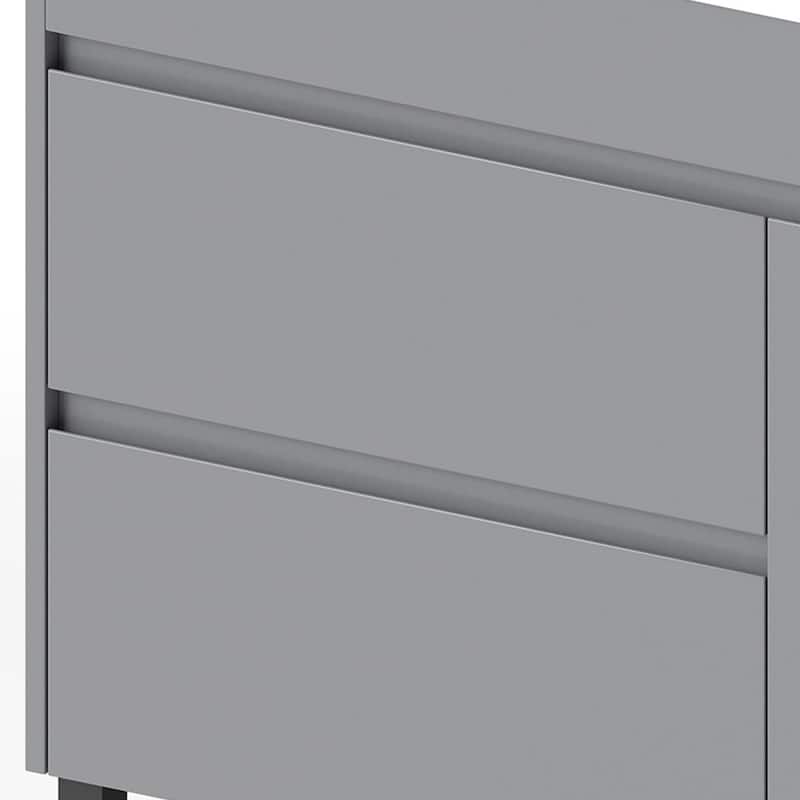 Moasis 37"/24"/16" Wide Bathroom Vanity with Top Mount Sink and Soft Close Door Modern Gray Design