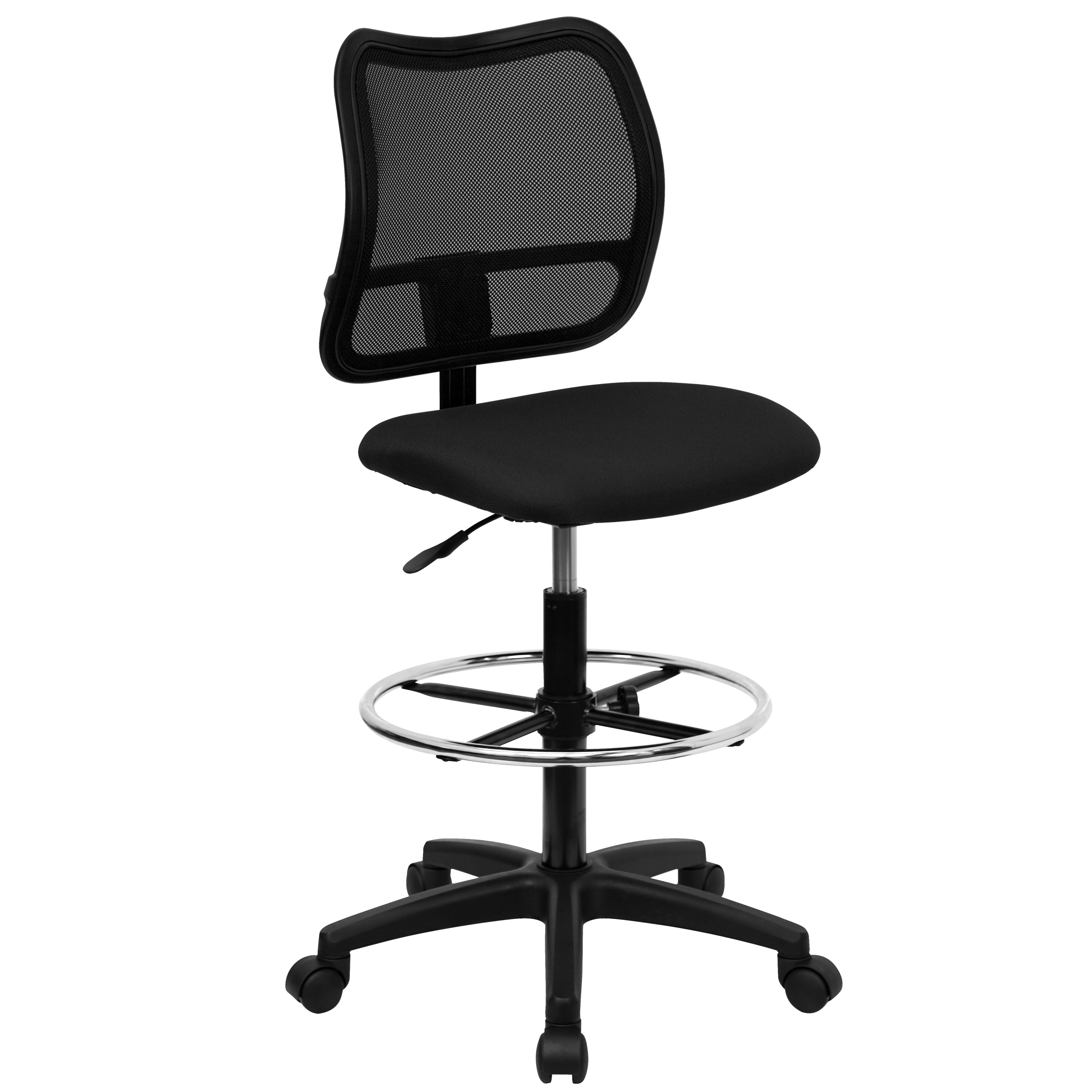 Flash Furniture Mid-Back Mesh Drafting Chair - 22"W x 22"D x 40.25" - 45.25"H