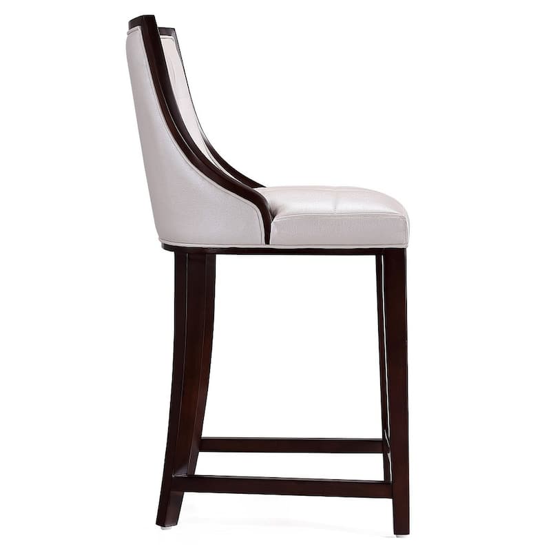 Manhattan Comfort Fifth Ave Dark Walnut Counter Height Bar Stool (Set of 2)