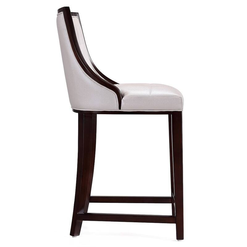 Manhattan Comfort Fifth Ave 39.5 in. Dark Walnut Beech Wood Counter Height Bar Stool