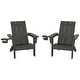 preview thumbnail 15 of 68, Shoreside Kids Outdoor Poly Adirondack Chair with Cup Holder (Set of 2) Gray