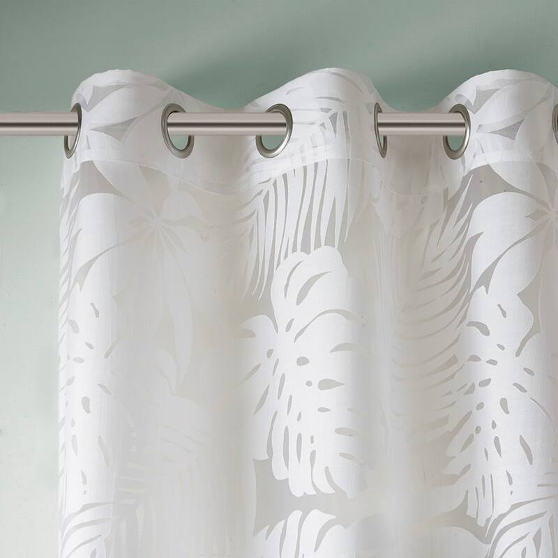 Palm Leaf Burnout Window Sheer(1 Sheer Curtain)