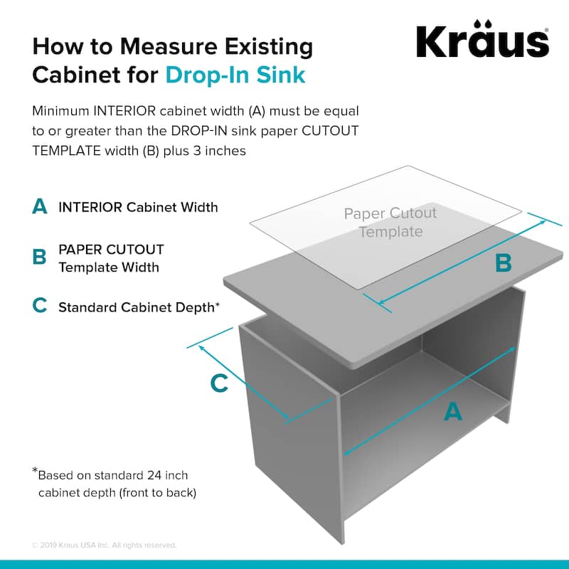 KRAUS Granite 24 inch 1-Bowl Undermount Drop-in Kitchen Sink