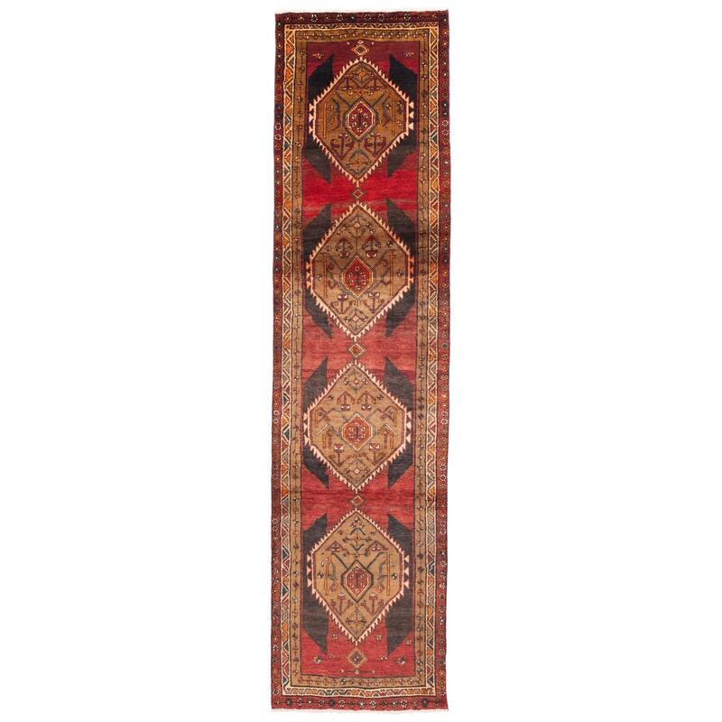 ECARPETGALLERY Hand-knotted Konya Anatolian Red Wool Rug - 3'3 x 13'0