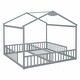 preview thumbnail 50 of 56, Double Twin House-Style Floor Bed with Fence and Guardrails, No Door