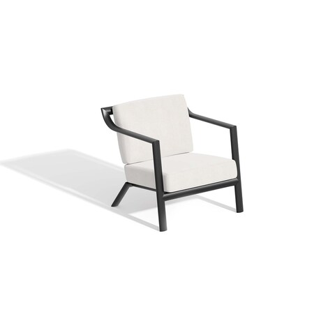 Markoe Club Chair - Bliss Linen Cushion Set - Carbon Powder - Coated Aluminum Frame