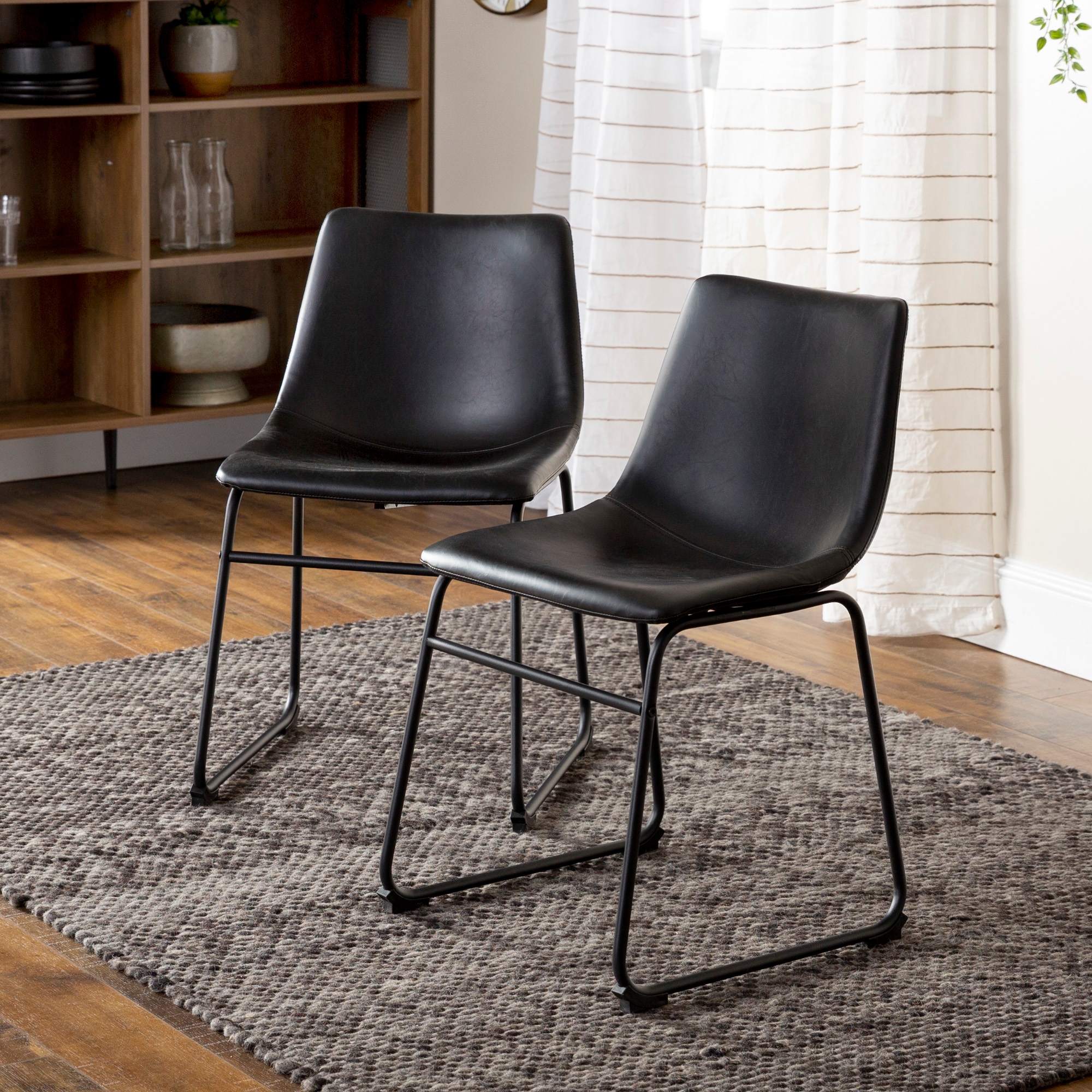 Carbon Loft Prusiner Faux Leather Dining Chair Set of 2 As Is Item