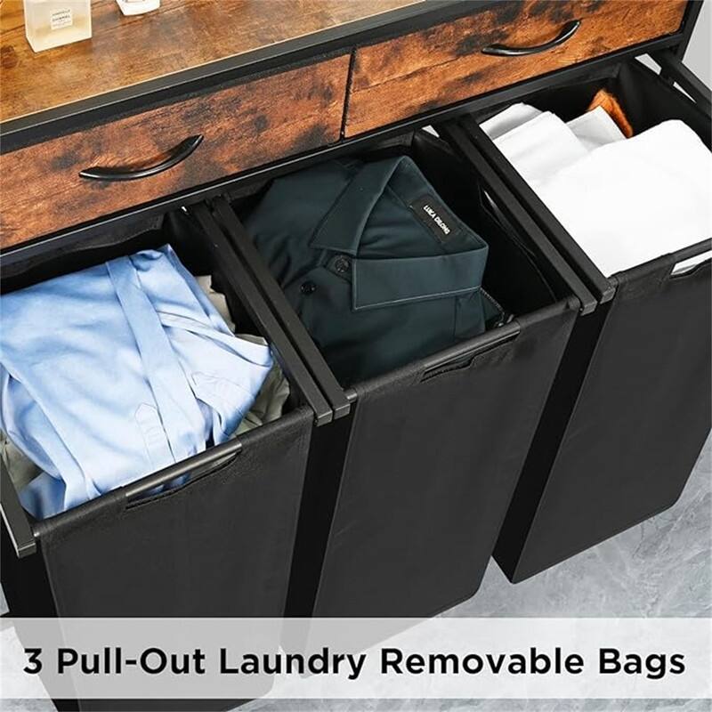 Laundry Sorter 3 Section - 42.51"L x 14.17"W x 33.46"H