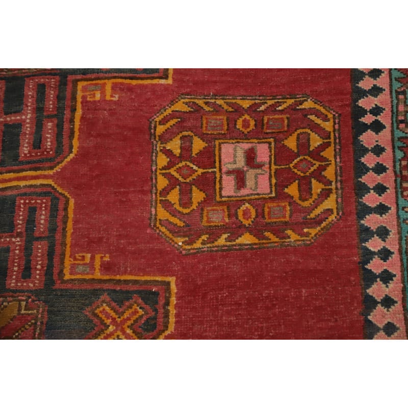 Hand Knotted Oriental 100% Wool Carpet Traditional Tribal Red Ardebil Area Rug - 10' 4'' X 4' 6''