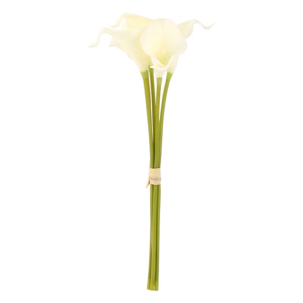 Home Wedding Office Party Decor Calla Lily Artificial Flower Bouquet White 5 Pcs
