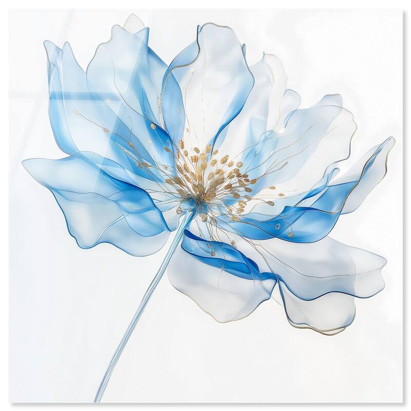 Glacier Ghost Blossom Acrylic by Art Remedy, Ready to Hang - 30" x 30"