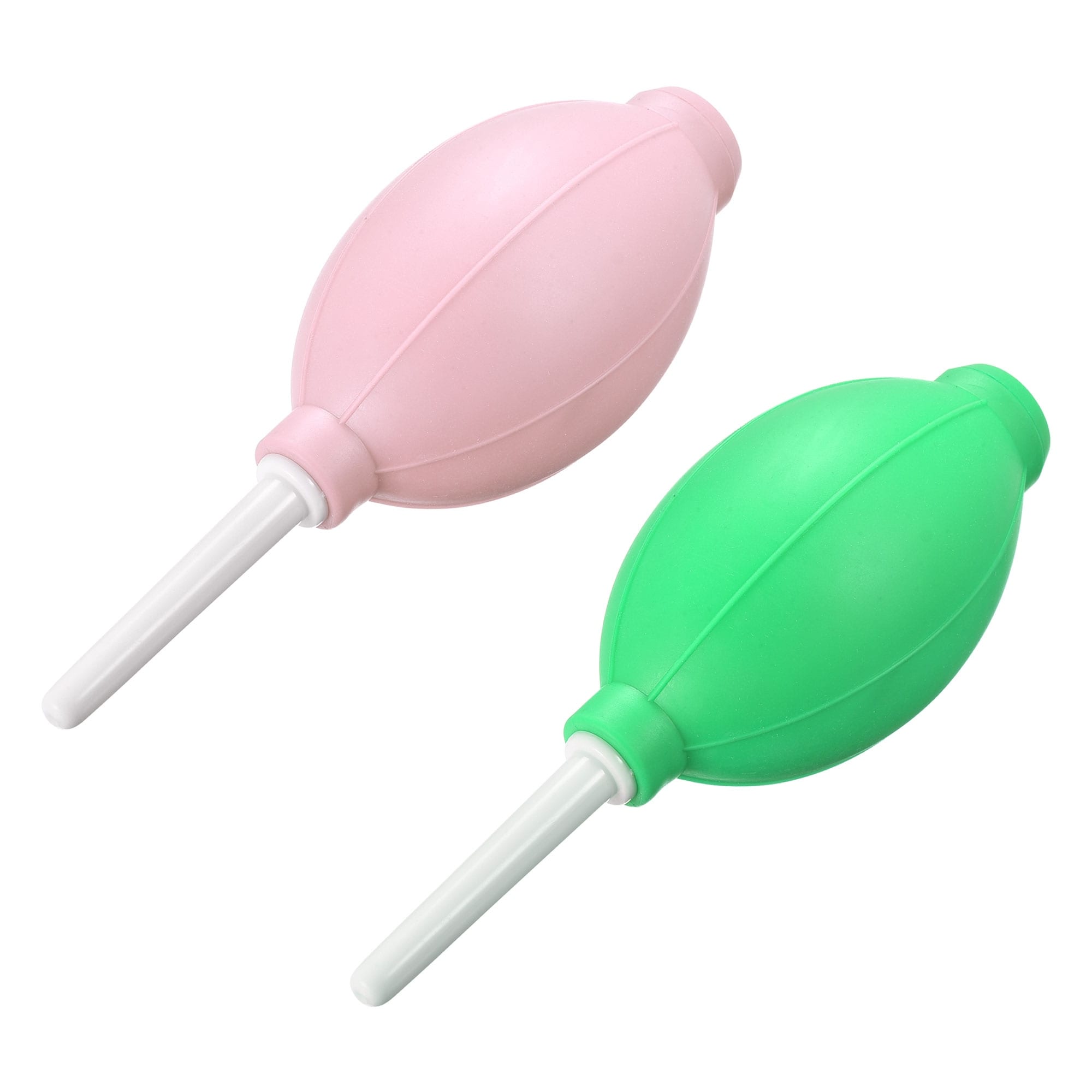 2Pcs Dust Ball Air Blower Rubber Blowing Pump Cleaning Tool 2 Colors Green Pink - Green + Pink