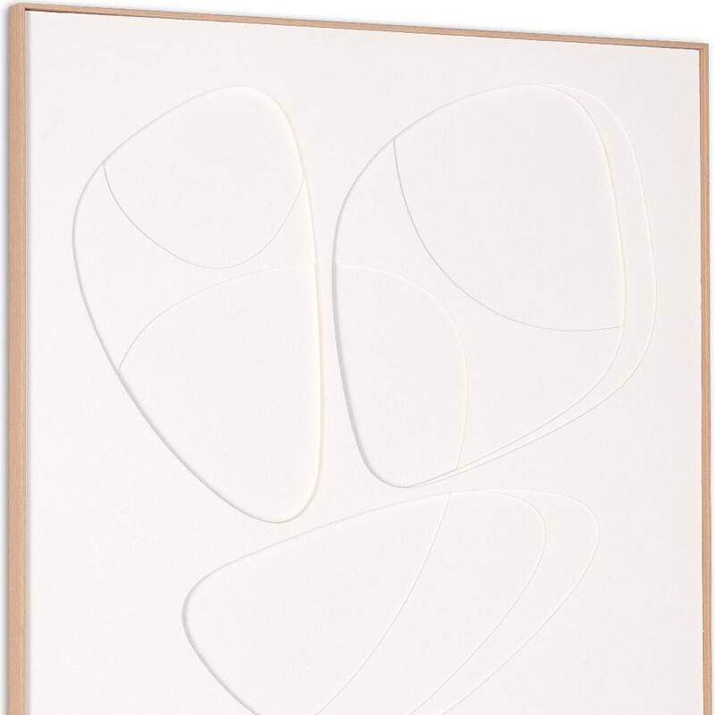 HomeRoots White Curvy Geo Trio Brown Shadowbox Wall Art